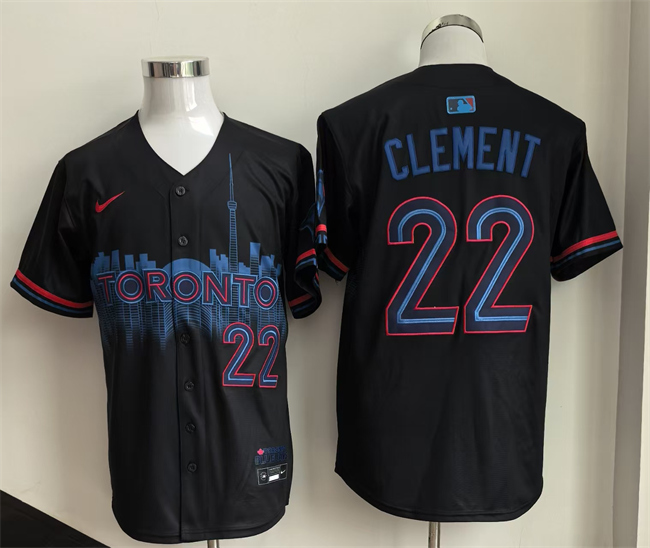 Men's Navy Toronto Blue Jays #22 Ernie Clement 2024 City Connect Limited Stitched Baseball Jersey